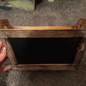 Rustic Wooden Chalkboard Basket